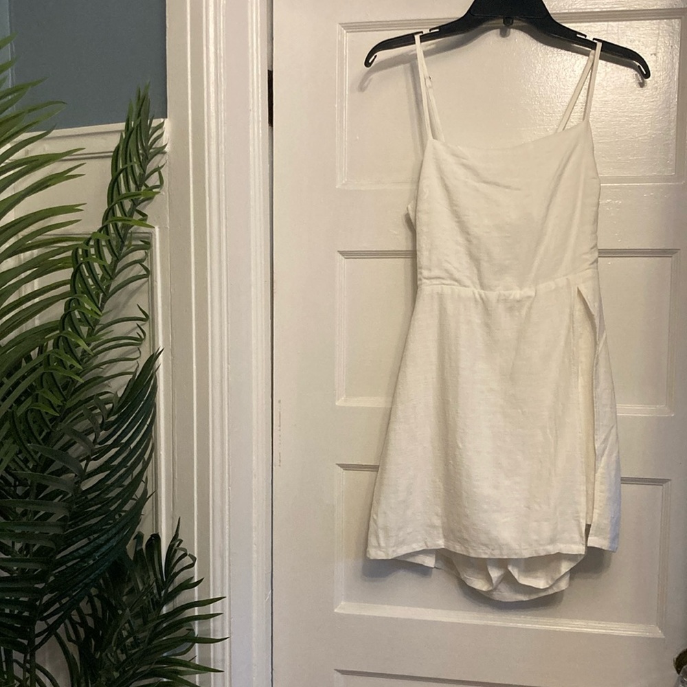 White open back romper
